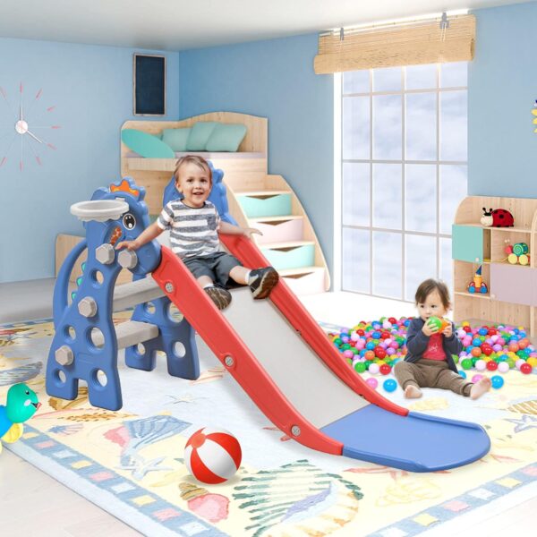 HENGMEI Kids Slide, Toddler Climber 3-in-1, Children Play Climbing Slide Set, Garden Climbing Frames Outdoor and Indoor for Children Age 1-3, Blue - Image 7