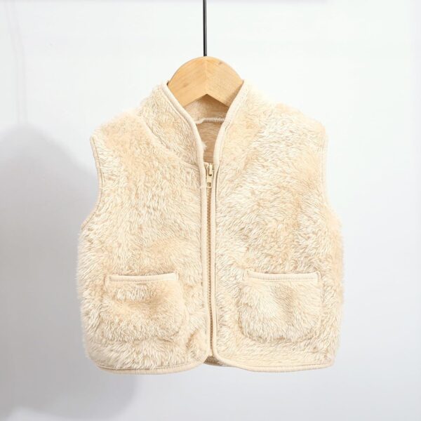 Kids Fleece Vest Toddlers Fleece Vest Girl Warm Sleeveless Tank Tops Winter Clothes Outerwear Boys Vest Jacket Baby Girls Boys Fall Winter Warm Vest Full-Zip Warm Sleeveless Gilets Outerwear - Image 2
