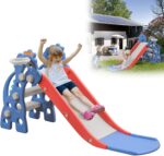 HENGMEI Kids Slide, Toddler Climber 3-in-1, Children Play Climbing Slide Set, Garden Climbing Frames Outdoor and Indoor for Children Age 1-3, Blue