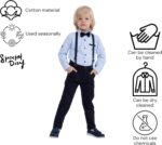 rise&Raba Shirt and Pants Set for Boys | 4-Piece Set Long-Sleeve Shirt, Pants, Suspenders, and Bow Tie | Clothing Sets for Babies and Boys - Image 4