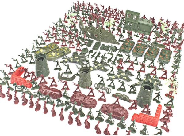 Milit-ary Set with Toy Soldiers, 290 Pieces Milit-ary Model Kits Figures, Milit-ary Soldier Playset, Army Men Action Figures with Battlefield Accessories, War Games Figures Adults Kids Pretend Toys - Image 7