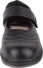 Childrens Kids Girls Slip On Faux Leather Smart Formal School Touch and Close Shoes - Image 2