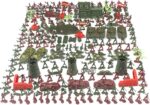 Milit-ary Set with Toy Soldiers, 290 Pieces Milit-ary Model Kits Figures, Milit-ary Soldier Playset, Army Men Action Figures with Battlefield Accessories, War Games Figures Adults Kids Pretend Toys