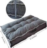 Large Floor Pillow Meditation Cushion,Tufted Seat Cushions Kids Reading Nook Cushion Floor Pillows Seating for Adults,Thick Floor Cushion Sitting Pillow for Living Room Balcony Outdoor（Gray） - Image 3