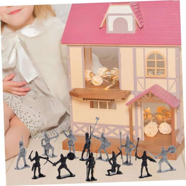 HONMEET 60pcs Medieval Soldiers Action Figures Set Knight Miniatures and Archaic Warriors Playset for Ideal for Imaginative Play and War Scene - Image 8