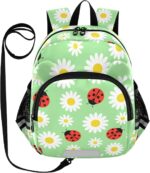 ISAOA Toddler Backpack with reins, Kids Anti-Lost Rucksack with Safety Harness,Daisies and Ladybugs Backpack for Boys and Girls Baby Preschool Mini Bag with Leash,S - Image 2