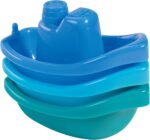babynova Bath boats - Educational Baby & Toddler Toys - 3+ Months - 3 pcs Set - Motor skills development - Suitable for bathtub and sandbox - BPA Free - Blue, Turquoise, Green