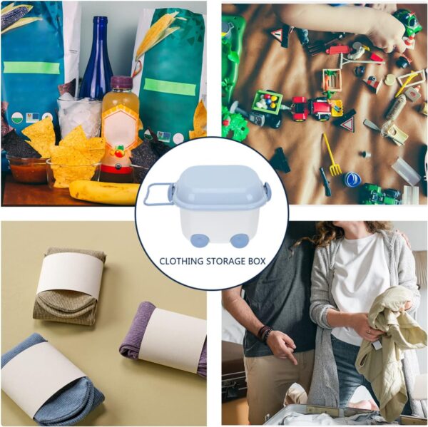 Kids' Toy Chests & Boxes with Wheel and Lid, Car Latch Box Kids Girls Boys Chest with Wheels for Playroom, Cute Nursery Room Storage Box Bin for Kids Books Toys Clothes - Blue - Image 8