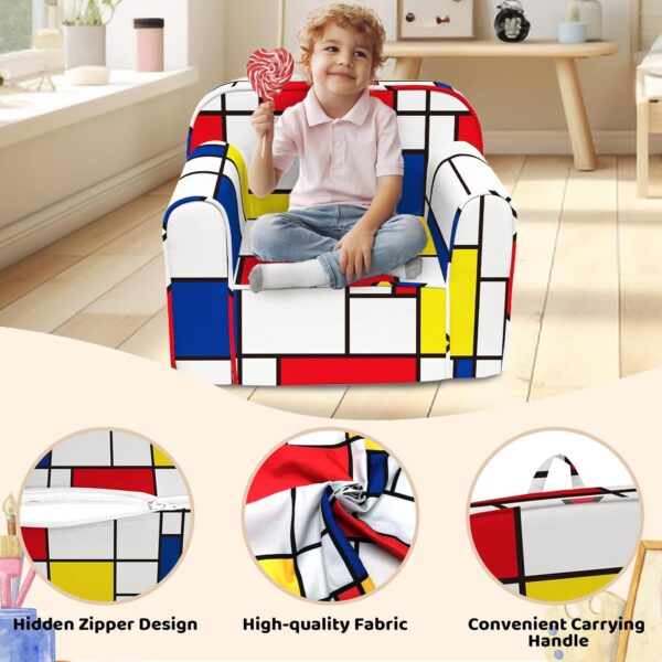 Cuddly Toddler Chair, Kids Snuggly-Soft Armchair,Kids Sofa Chair with Washable and Removable Cover,Toddler Foam Chair with Friendly Carrying Handle, Reading Couch for Boys and Girls - Image 4