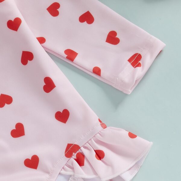 MAHUAOYIXI Toddler Baby Girl One Piece Swimsuit Long Sleeve Swim Rash Guard Ruffles Bathing Suit Floral Print Zip Up Sunsuits Swim Romper Jumpsuit Swimwear Beachwear - Image 6