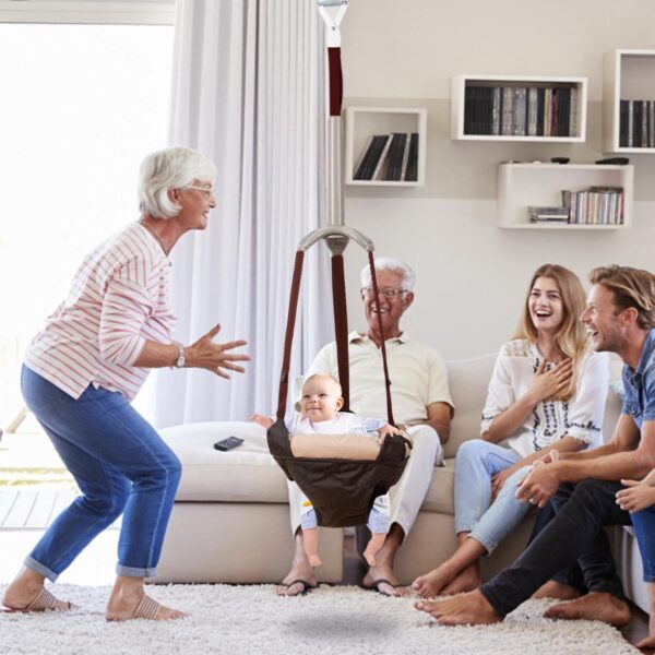 Gusengo Doorway Jumper, Adjustable Newborn Jump Chair Bounce Swing, Door Swing 2 in 1 With Adjustable Strap Early Education Puzzle Learning Walking Fitness Chair - Image 2