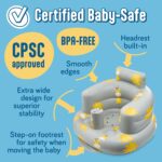 SplashEZ Inflatable Baby Seat - Sit-Up Chair for Baby 3 Months to 3 Years, Inflatable Sit Me Up Chair for Infant Sitting Support, Blow-Up Baby Seat with Air Pump for Home, Floor, and Travel, Giraffes - Image 4