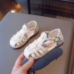 HAOLEI Baby Girls Sandals Close Toe Leather Shoes Toddler Girl Anti Slip Summer Sandals for Beach Park Casual Rubber Sole T-strap Dress Shoes UK Child 2-12 Years - Image 5