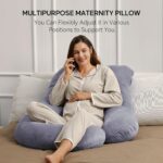 momcozy Pregnancy Pillows for Sleeping, U Shaped Full Body Maternity Pillow with Removable Cover - Support for Back, Legs, Belly, HIPS for Pregnant Women, 57 Inch Pregnancy Pillow for Women, Grey - Image 8