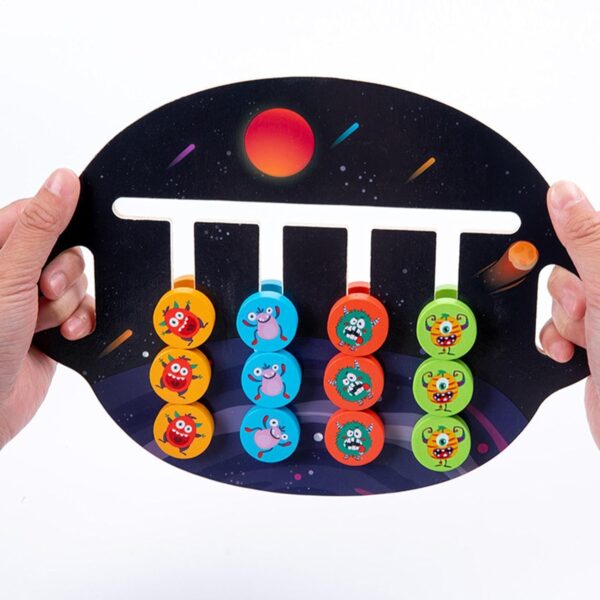 Color Matching Slide Puzzle,Kids' Indoor Climbers & Play Structures Bunny Design | Sorting & Stacking Games, Educational Wooden Models, Assembly & Disentanglement Puzzles - Image 5