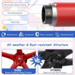 GYMAX 10FT Dome Climber, Kids Climbing Set with Swing and Convenient Grip, Indoor Outdoor Children Climbing Frame for 3-12 Years Old Boys Girls, Max Weight 350kg (Red+Blue, 305x293x159cm) - Image 3