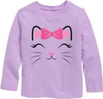 TCWWBB Girls Toddler Long Sleeve T-Shirt Kids Dinosaur Mermaid Princess Cute Cat Tops Baby Little Girls 100% Soft Cotton Fox Cute Jellyfish Crewneck Shirts Tee Outfits Clothes for Age 1-7 Years Old