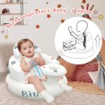Baby Inflatable Seat for Babies 3 Months & Up, Inflatable Baby Chair with Tray, Toddler Floor Seats for Sitting Up, Baby Seat Built-in Air Pump, Blow Up Baby Chair with Back Support - Image 2