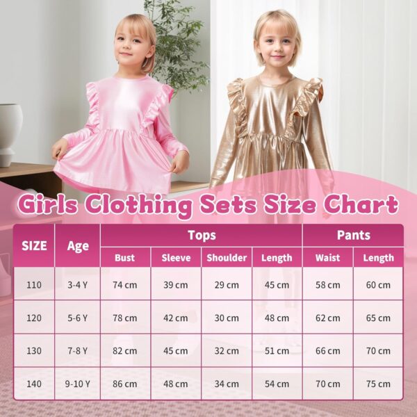 Gogokids Girl 2 Piece Outfits Children Long Sleeve Tops + Pants Set Clothes - Image 7
