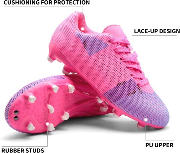 DREAM PAIRS Boys Girls Soccer Cleats Youth Firm Groud Athletic Outdoor Trainning Football Shoes for Little/Big Kid - Image 4