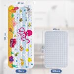 Othway Baby Bath Mat Non Slip 100 x 40 cm, Cartoon Children Bathtub Mat Anti Mold Extra Long Bathroom Shower Mat,Bath Mat for Kids with Suction Cups & Drain Holes - Image 2