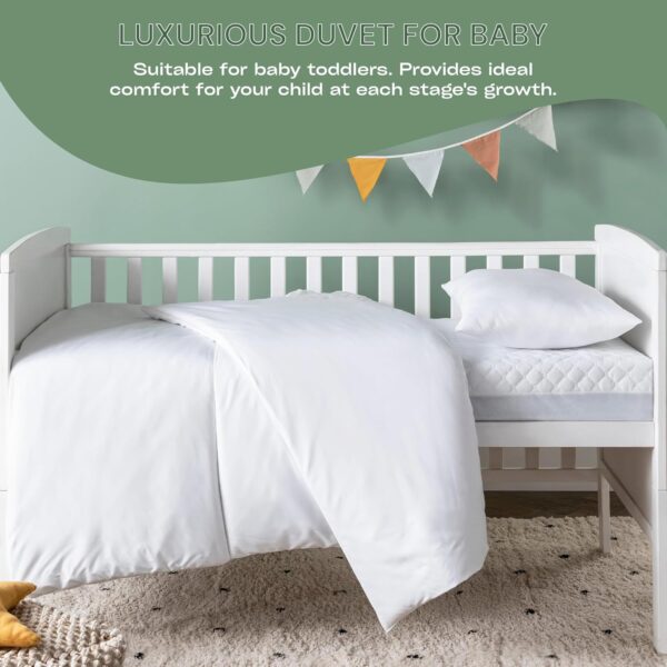 Night Comfort Egyptian Cotton 7.5 Tog Cot Bed Duvet for Toddler, Newborns, Baby Girls and Boys - Soft and Cosy All Season Cot Bed Bedding Hypoallergenic Quilted Baby Duvet - Image 4