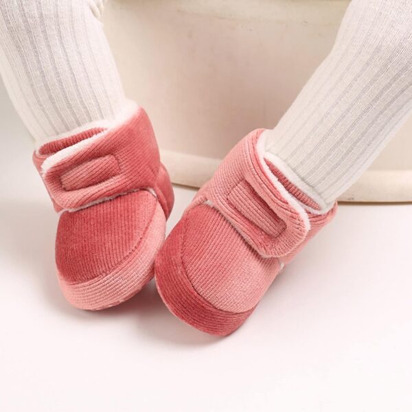 Fuzzy Lined Soft Boots For Infant Baby Girls Boys Cotton Warm Flat Shoes Booties Winter Outdoor Lightweight Cozy Shoes Toddler Brown Boots Boys Size Snow Boots Size C - Image 4