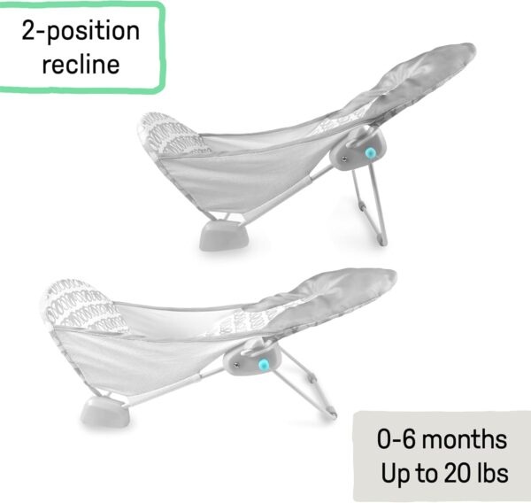 Ingenuity Foldaway 2-Position Baby Bath Seat, Adjustable Support for Sink or Bathtub, Ages 0-6 Months up to 20 Pounds, Machine-Washable Sling - Image 5