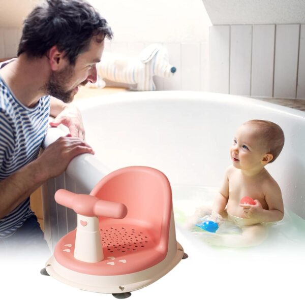 Zasdvn Baby Bath Chair, Soft Touch Baby Bath Seat, Folding Stand Baby Bath Tub for Bathtub Cute Shape Baby Shower Chairs, Baby Toddler Child Bath Support Seat, Cute Shape Baby Shower Chairs Bathroom - Image 2