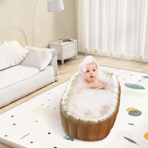 Portable Bathing Tub, Inflatable Bathtub Toddler, Portable Toddler Bath Tub, Foldable Non-Slip Travel Baby Bath, Travel Baby Bath, Inflatable Baby Bath, Baby Bath Tub - Image 7
