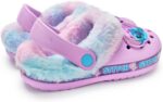 Disney Lilo & Stitch Girls Clogs | Kids Rubber Slip-Ons with Stitch Character Charm in Purple | Childrens Fur Lined Sandal Slides with Heel Strap & Flower Print | Animation Movie Merchandise Gift - Image 3