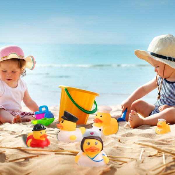 Pinenuts Rubber Ducks Bath Toy, 15 Pcs Novelty Bath Ducks Mini Float Duck Squeaky Bath Duckies Cute Bath Duck Toys Ducking Child Bath Toys Car Decoration Party Supplies for Children Qver 3 Years Old - Image 8