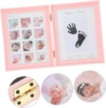 Vaguelly Newborn Milestone Photo Frame Handprint and Footprint Keepsake Picture Holder Double Fold Growth Display for Days Full Moon and First Year Memories - Image 5