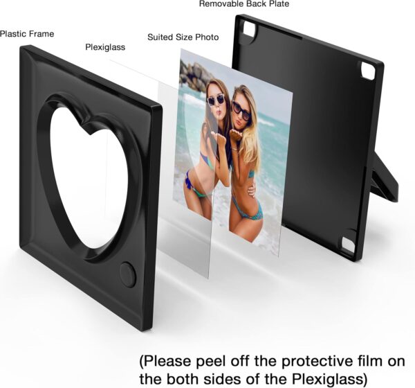 Picture Frame Personalized Voice 20S Recordable, 3.9x3.9 Love Heart Shape Gifts for Graduation, Christmas, Birthday, Wedding, Photo Frame for Tabletop Desk Bookshelf Office Home - Image 6