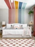 Hauteloom Etiler Checkered Shag Area Rug - Checkboard Design - High Pile Fluffy Shaggy Touch - Square Tiles - Kids Room, Nursery, Living Room Shaggy Carpet - Pink, Cream, White - 5'3" x 7'3" - Image 8