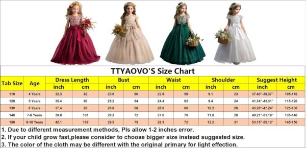 TTYAOVO Girl Flower Dress Elegant Wedding Lace Princess Party Gown - Image 7