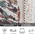 Round Boho Nursery Rug 4 ft Forest Animal Theme Cartoon Carpets Woodland Bedroom Decor Botanical Floral Rabbit Cute Area Rug Non Slip Circle Floor Mat for Boys Girls Room Playroom Classroom - Image 5