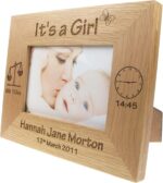 Newborn Baby Girl Gift Engraved Oak Photo Frame New Born Baby Gifts