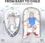 Totsi Baby Lounger Set | Ultra-Soft Baby Nest with Pillow and Blanket | Machine Washable Infant Lounger 0-24 Months | Adjustable Infant Nest for Travel | Baby Lounger Cover for Newborn - Image 8