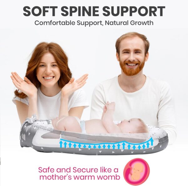 Totsi Baby Lounger Set | Ultra-Soft Baby Nest with Pillow and Blanket | Machine Washable Infant Lounger 0-24 Months | Adjustable Infant Nest for Travel | Baby Lounger Cover for Newborn - Image 5