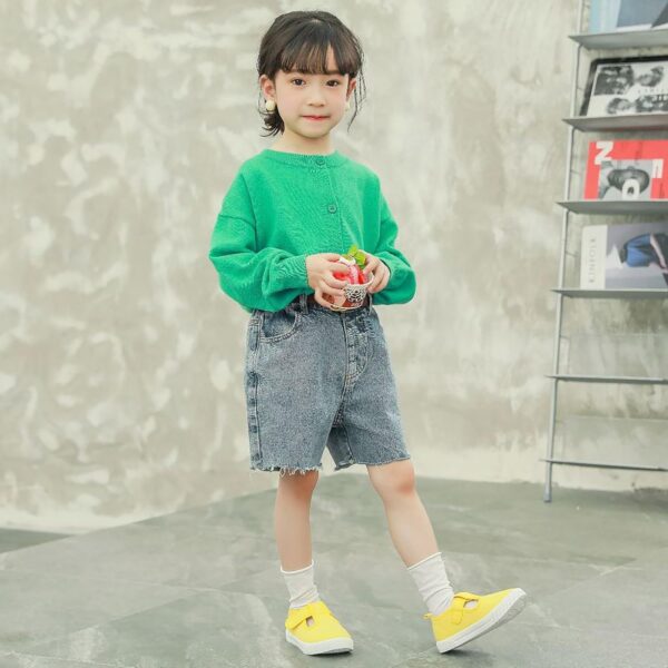 Boys Wide Fit Trainers Toddler Baby Boy Girl Shoes Flat Shoes Bao Head One Foot Off Girl Canvas Shoes Baby Soft Sole Casual Shoes Simple Fashion Unisex Girls School Shoes Size 3 - Image 4