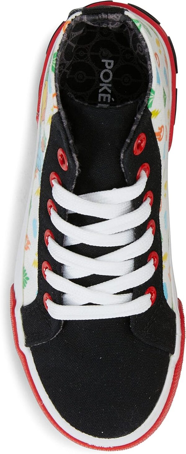 Pokemon Boys Pikachu Athletic Sneakers - Boys Pikachu High Top Shoes - Pikachu Charmander Bulbasaur High Top Lace Up Sneakers - Image 5