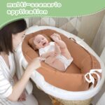 Baby Lounger for Newborn, Infant Lounger for 0-24 Months, Co Sleeper for Girls Boys, 100% Cotton Soft Adjustable Baby Floor Seat for Travel, Portable Baby Nest Lounger(Brown) - Image 7