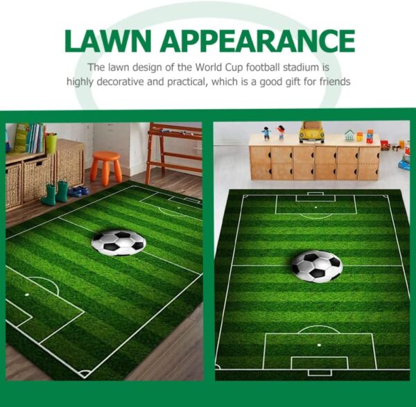 Yardwe Football Field Carpet Soccer Field Kids Play Area Rug Play Mat for Boys Girls Sports Theme Room Home Decor - Image 8