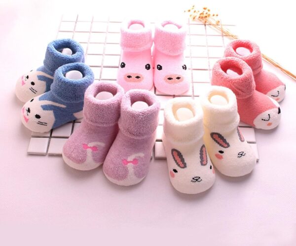 Baby Girl Shoes 0 3 Months Boots Baby Heels Shoes Children Autumn and Winter Fashion Cute Comfortable Thickened Thermal Socks(5PCS) Baby Bits for Newborn Unisexinfant Boots Boots - Image 2
