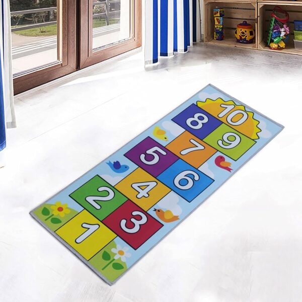 IMhope Nursery Rug Kids Hopscotch Floor Rugs, Soft Non Slip Childrens Rug Play Mat Baby Crawling Mat Carpet Decor Gifts for Boys, Girls, Bedroom, Playroom - 80 x 120cm (2.6ft x 3.9ft approx) - Image 2