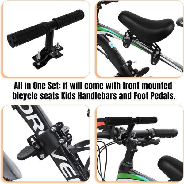 Honeyhouse Child Bike Seat | Child Safety Carrier Front Mount Baby Seat with Armrest and Foot Pedals | Adjustable Safety Seat for Kids Infant Toddler (UP to 41 kg) - Image 4