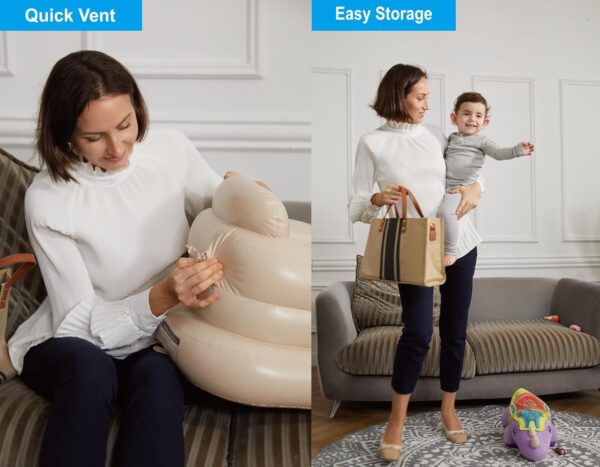 MINK Inflatable Baby Seat with Built-in Pump – Floor Seat for Infants 3 Months & Up, Blow Up Baby Chair,Ideal for Sitting Up and Learning to Play (Khaki) - Image 6