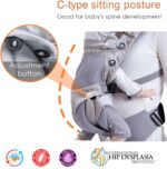 SONARIN Premium Breathable Baby Carrier with Storage Bag,Sunscreen Hood,Ergonomic,for Newborn to Toddler(0-48 Months),Head Support,Maximum Load 20kg,Front Facing Baby Carrier(Grey) - Image 5