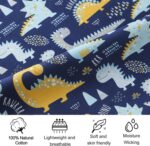 Cot Bed Sheets for Girl Boys | Cot Bed Fitted Sheets 140x70cm | Travel Cot Fitted Sheet Easy Care Soft Cotton and Dureable, Dinosaur Crib Sheets for Toddler Mattresses - Image 4